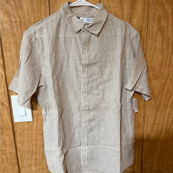 Old Navy Other - Old Navy Men's Tan Striped Casual Shirt
